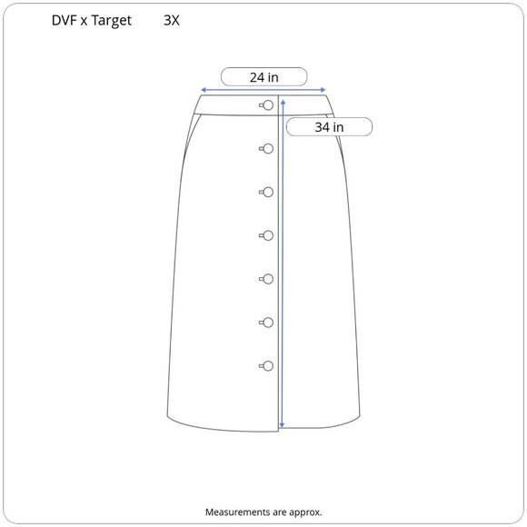 DVF Diane Von Furstenberg X Target A-Line Sea Twig Blue Skirt Plus Size 3X - Picture 3 of 10